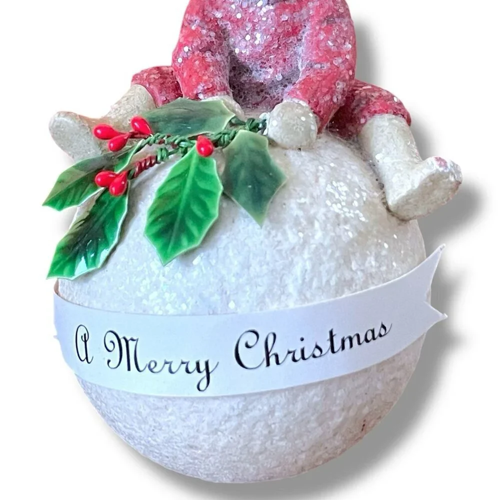 Bethany Lowe Christmas Ornament Child On A Snowball Rare 2012 Victorian Style